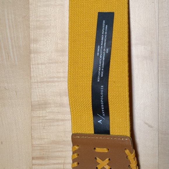 Anthropologie NWT gold mustard suede corset style belt XS/S - Picture 5 of 5
